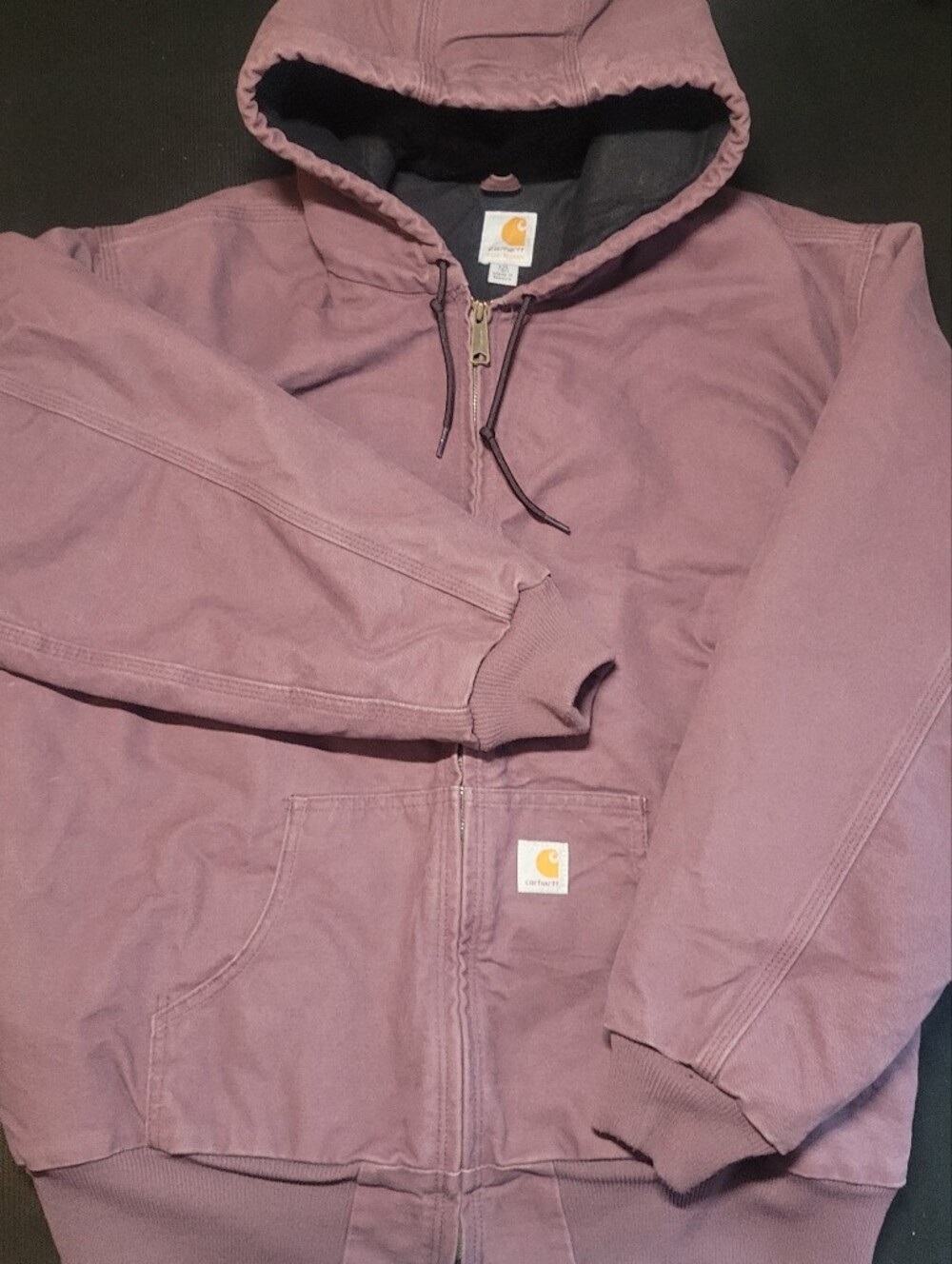 Women's Carhartt WJ130 DPM Deep Plum Purple Hooded Active Jacket XXL 2XL